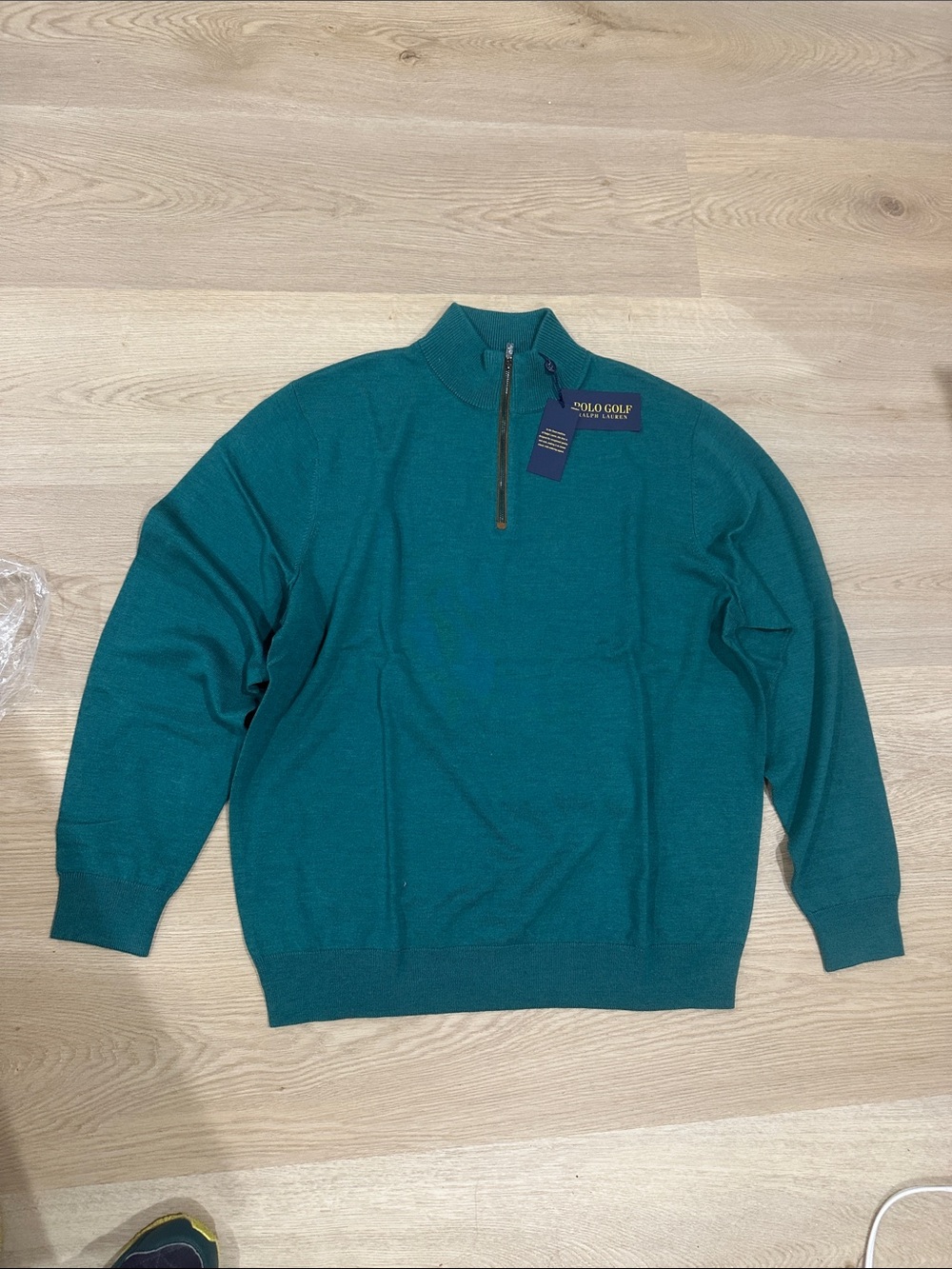 NWT Polo by Ralph Lauren Green Quarter-Zip Sweater Men’s XL